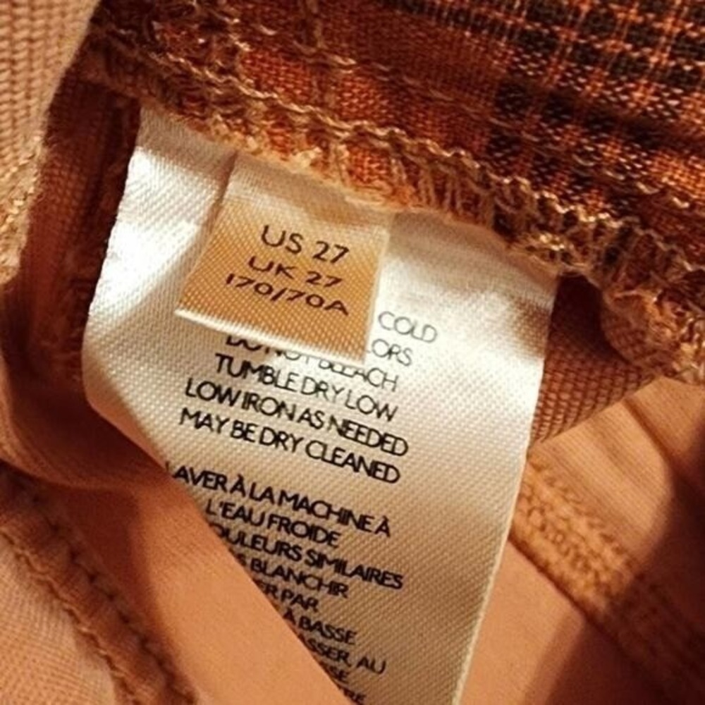Anthropologie x Pilcro High‎ Waist Pleated Shorts, Orange Rolled Cuff Pockets - Picture 11 of 11